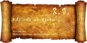 Kőrösi Viola névjegykártya